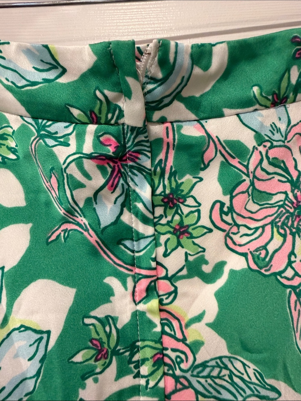 Lilly Pulitzer Green Floral Rennox Midi Skirt with Pink Accents - Picture 4 of 7